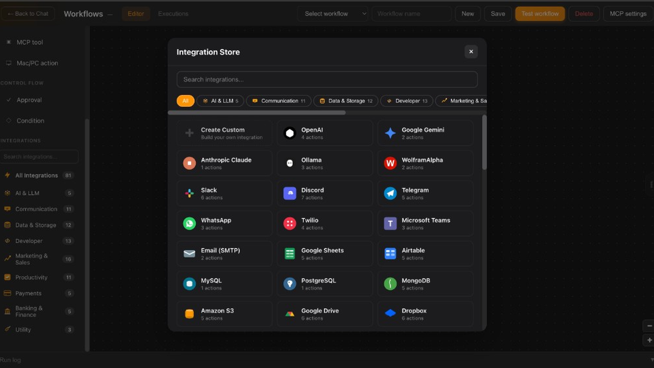 Zanqira MCP Marketplace / integrations store